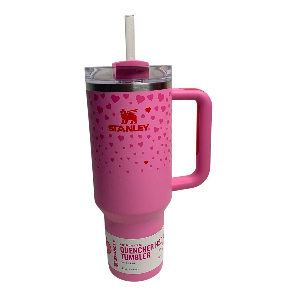 Stanley 40 oz Valentines Day Tumbler Pink Sweet Hearts Flowstate Quencher Target